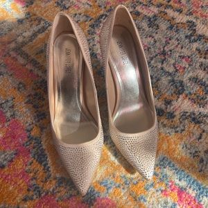 Nude Rhinestone heels (size 10)